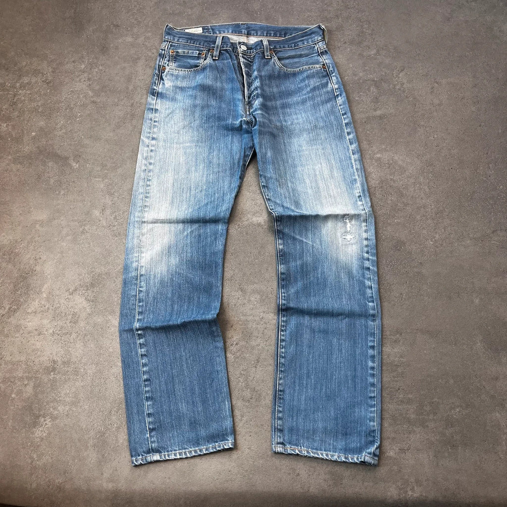 Vintage Levi's 501 Jeans Herren Straight W32 L32 Washed Blau 2000s