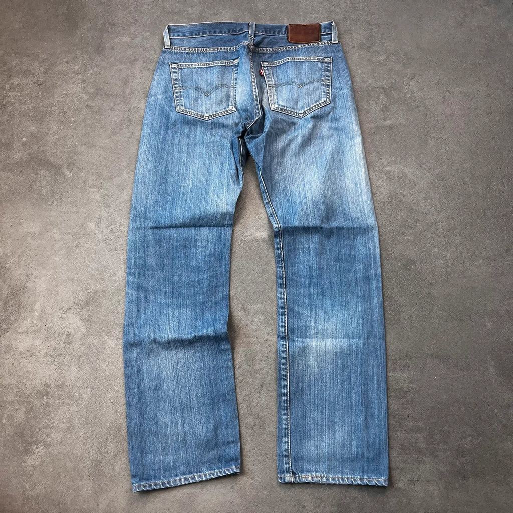 Vintage Levi's 501 Jeans Herren Straight W32 L32 Washed Blau 2000s