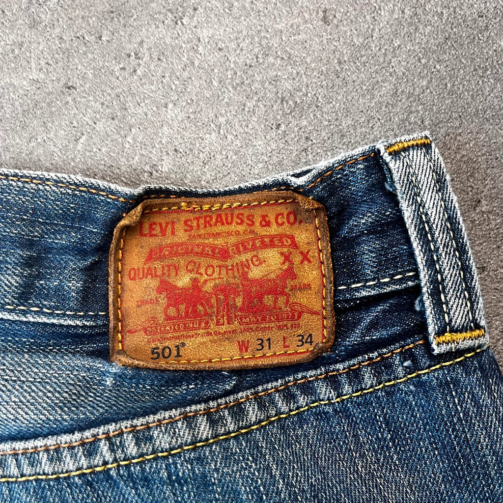 Vintage Levi's 501 Jeans Herren Straight W31 L30 Blau 1990s