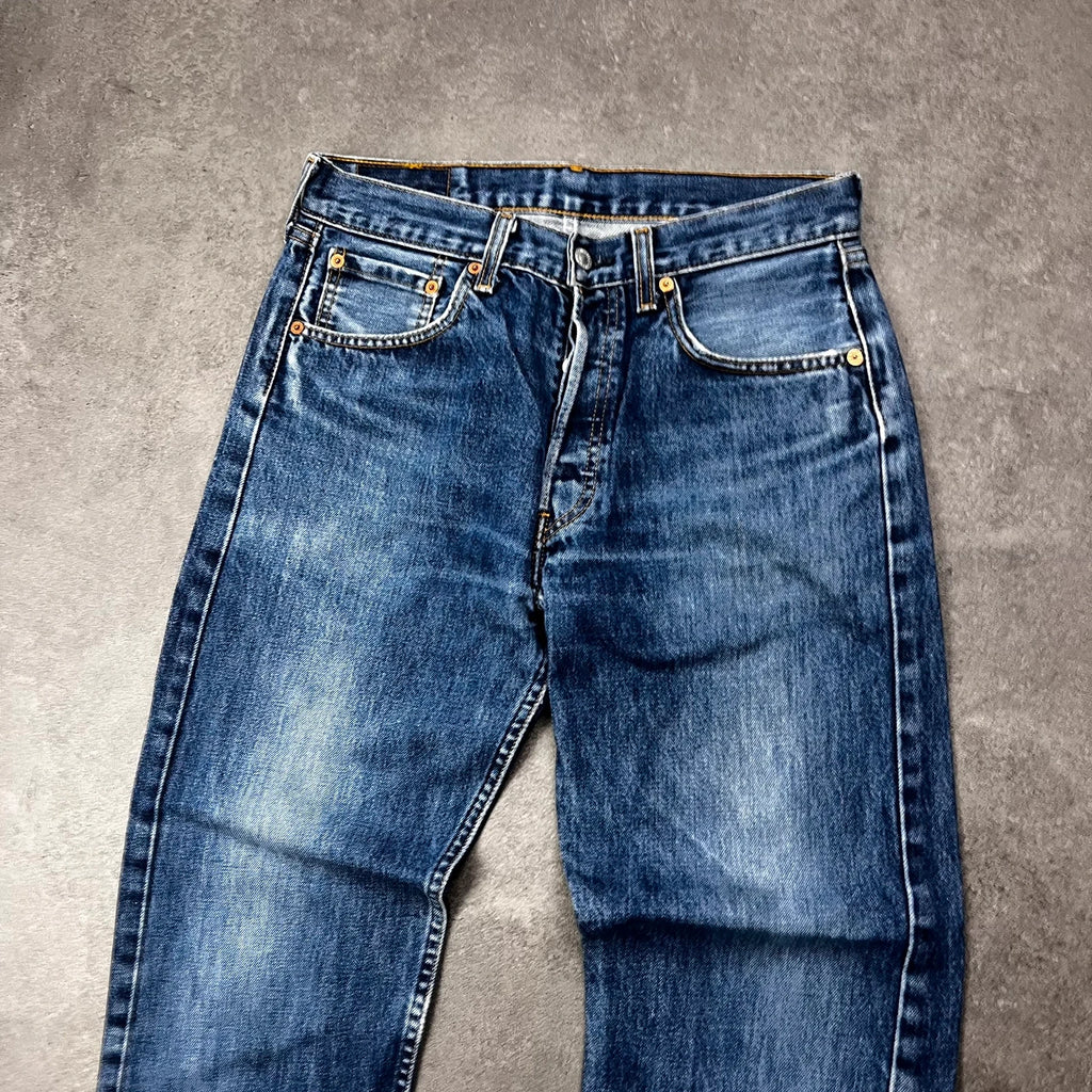 Vintage Levi's 501 Jeans Herren Straight W30 L28 Washed Blau 2000s