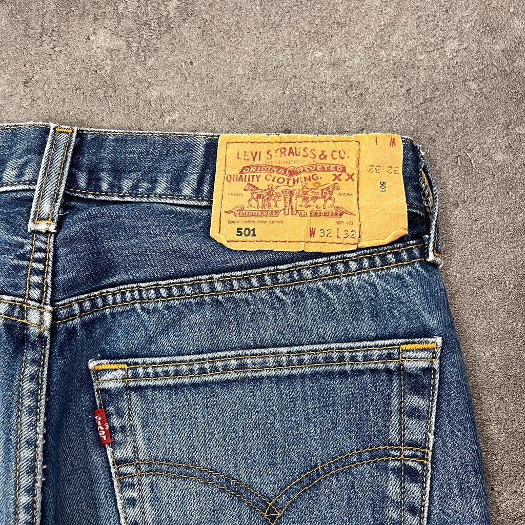 Vintage Levi's 501 Jeans Herren Straight W30 L28 Washed Blau 2000s