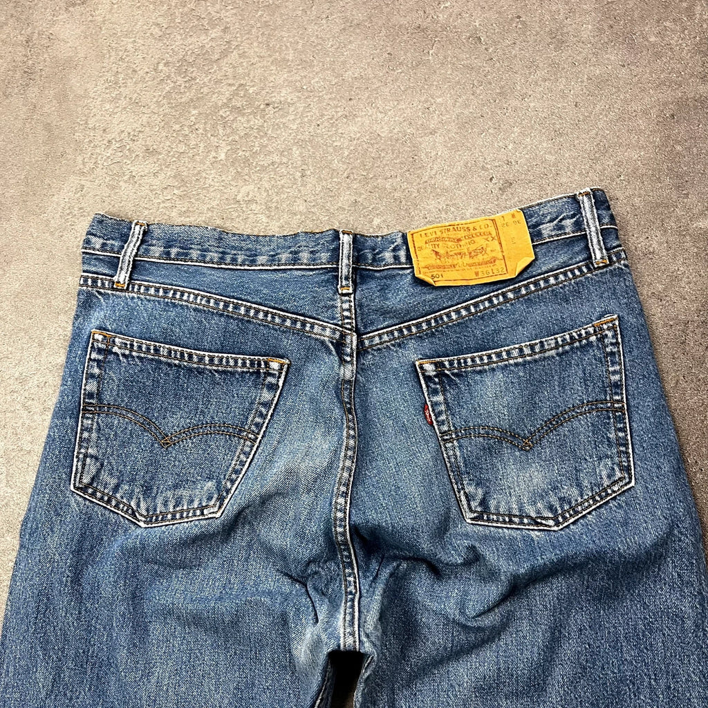Vintage Levi's 501 Jeans Herren Straight W36 L32 Hellblau 1990s