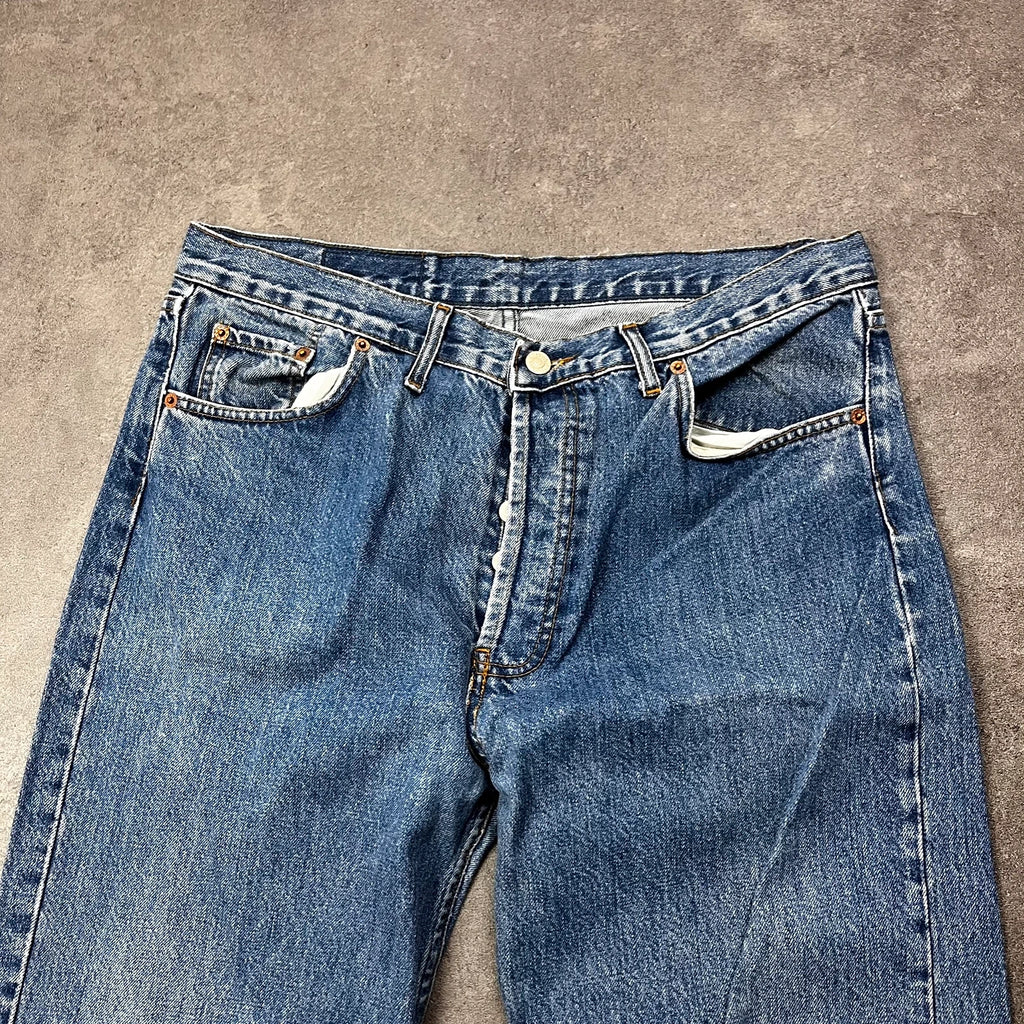 Vintage Levi's 501 Jeans Herren Straight W36 L32 Hellblau 1990s