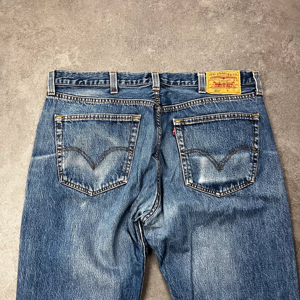 Vintage Levi's 501 Jeans Herren Straight W38 L32 Hellblau 2000s