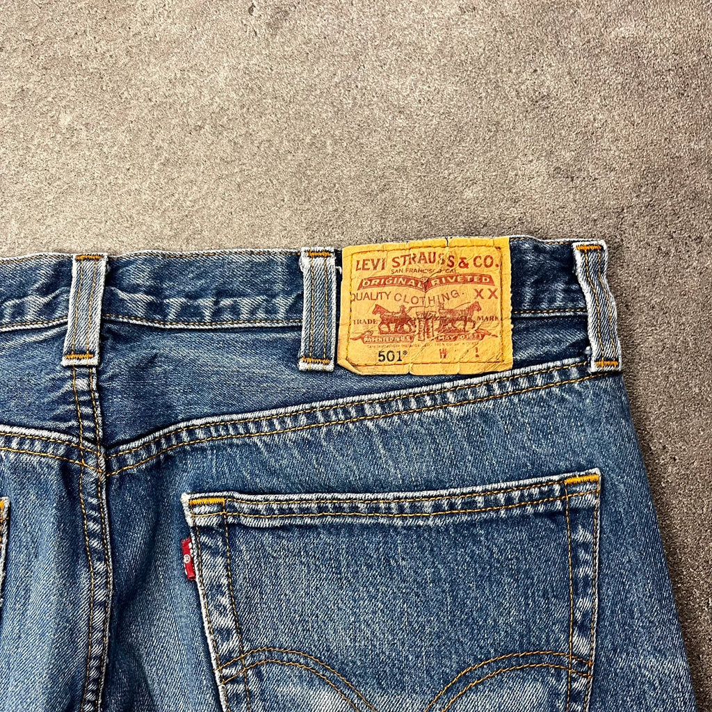 Vintage Levi's 501 Jeans Herren Straight W38 L32 Hellblau 2000s