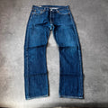 Vintage Levi's 501 Jeans Herren Straight W34 L32 Crazy Washed Distressed Blau 2000s