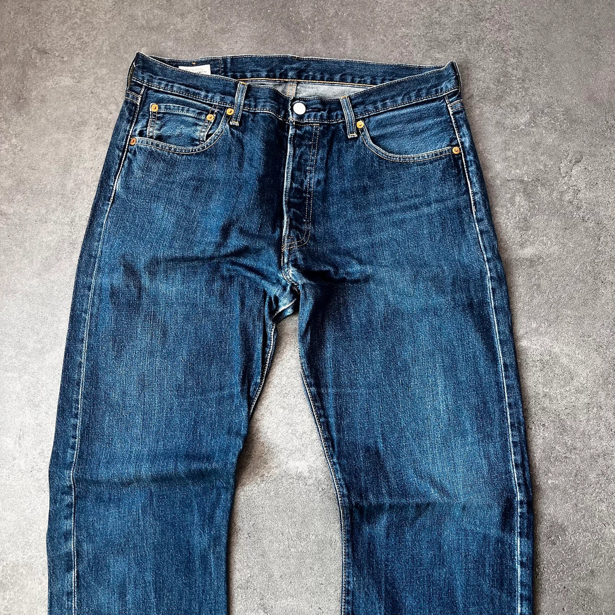 Vintage Levi's 501 Jeans Herren Straight W34 L32 Crazy Washed Distressed Blau 2000s