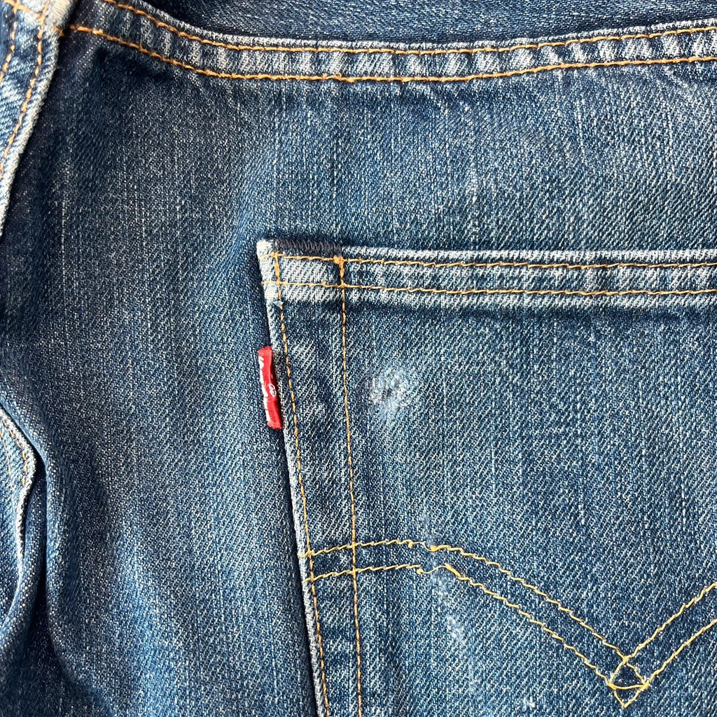 Vintage Levi's 501 Jeans Herren Straight W34 L32 Crazy Washed Distressed Blau 2000s