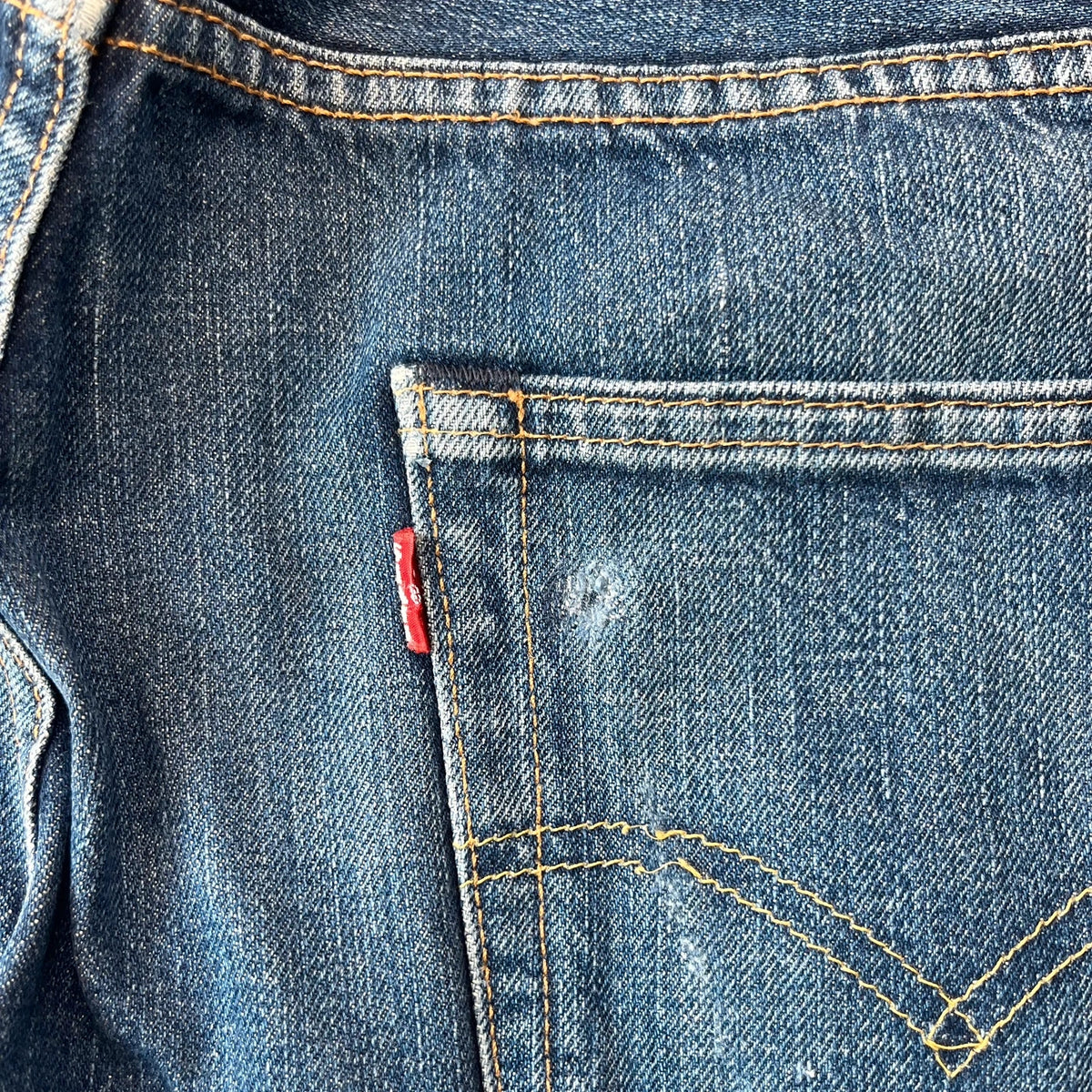 Vintage Levi's 501 Jeans Herren Straight W34 L32 Crazy Washed Distressed Blau 2000s