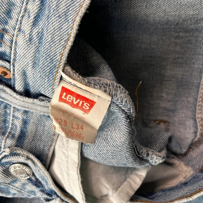 Vintage Levi's 501 Jeans Herren Straight W29 L30 Made in USA Hellblau 2000s
