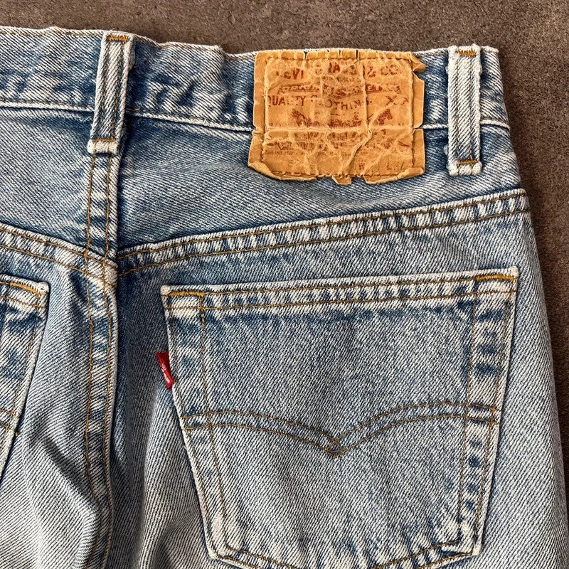 Vintage Levi's 501 Jeans Herren Straight W29 L30 Made in USA Hellblau 2000s