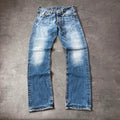Vintage Levi's 501 Jeans Herren Straight W29 L32 Crazy Washed Distressed Hellblau 2000s