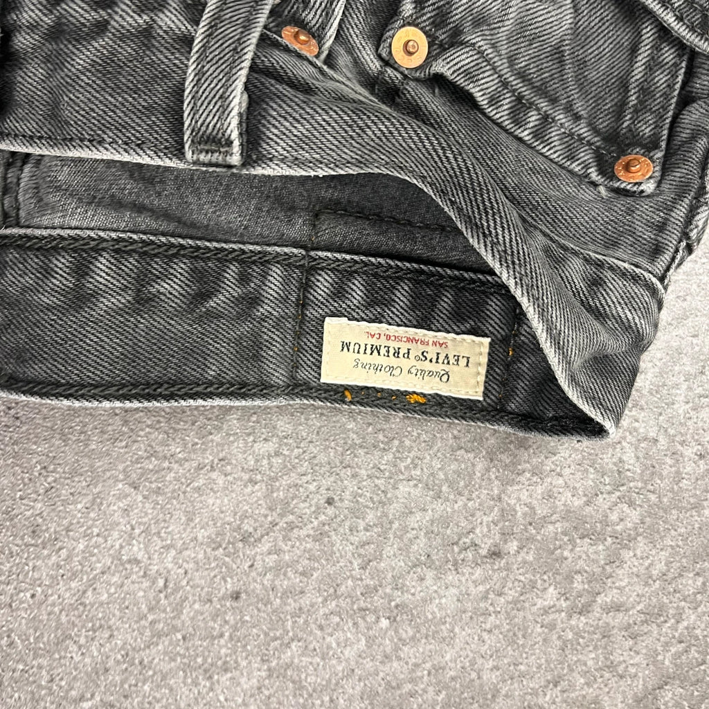Vintage Levi's 501 Jeans Herren Straight W26 L32 Grau/Schwarz 2000s