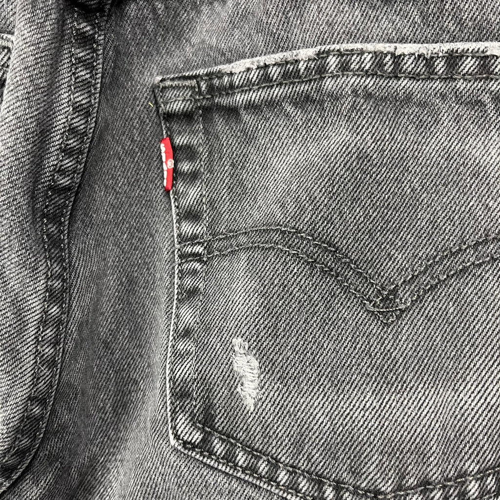 Vintage Levi's 501 Jeans Herren Straight W26 L32 Grau/Schwarz 2000s