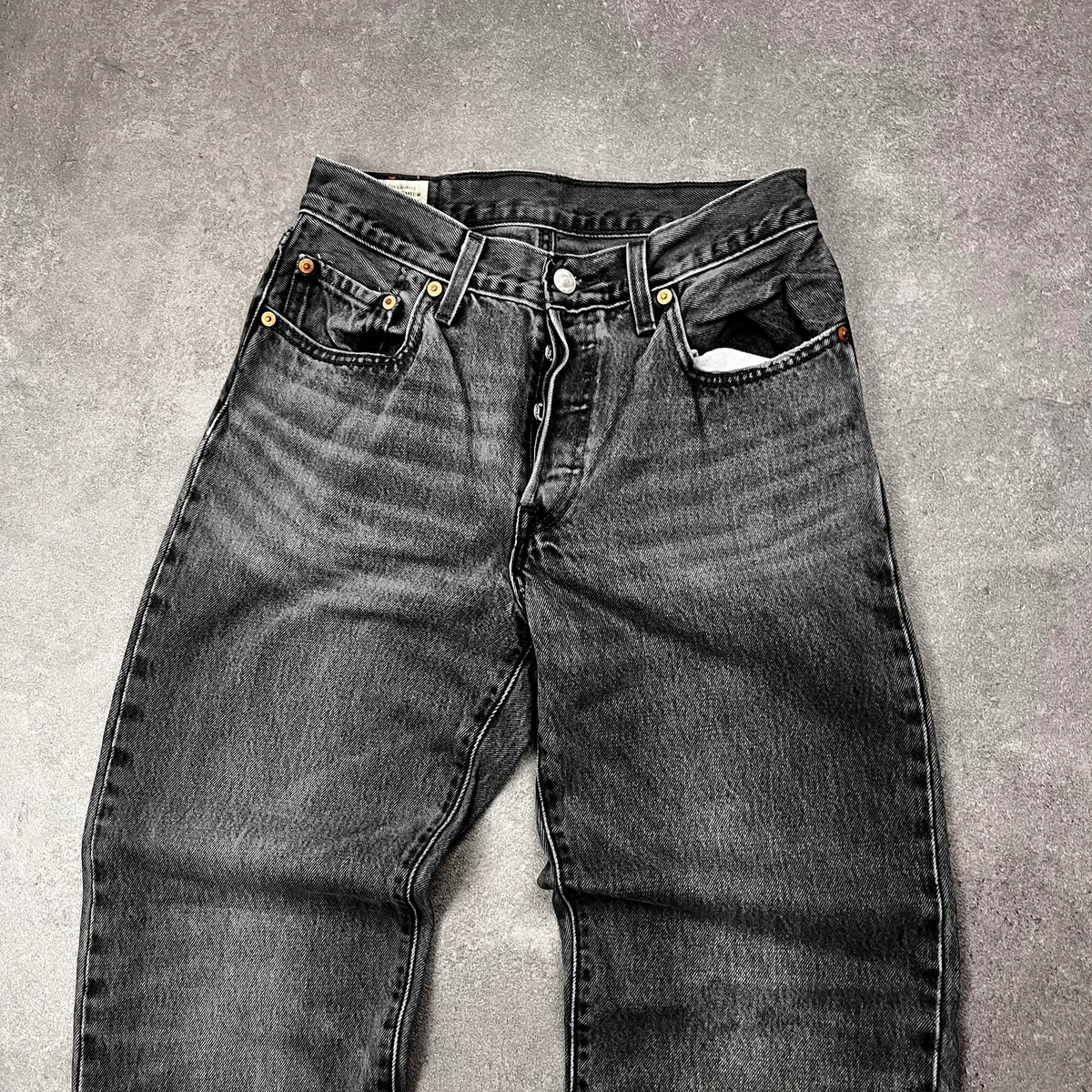 Vintage Levi's 501 Jeans Herren Straight W26 L32 Grau/Schwarz 2000s