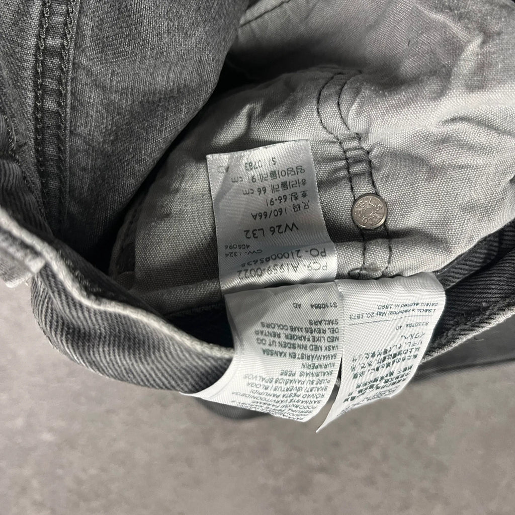 Vintage Levi's 501 Jeans Herren Straight W26 L32 Grau/Schwarz 2000s