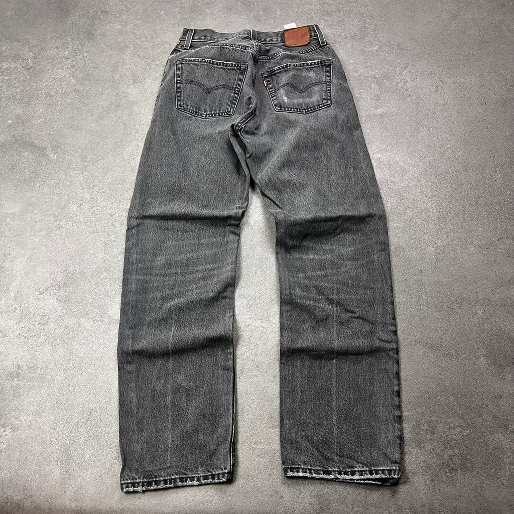 Vintage Levi's 501 Jeans Herren Straight W26 L32 Grau/Schwarz 2000s