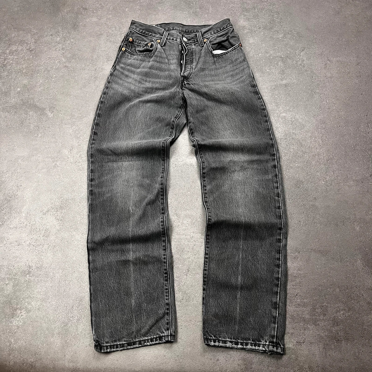 Vintage Levi's 501 Jeans Herren Straight W26 L32 Grau/Schwarz 2000s