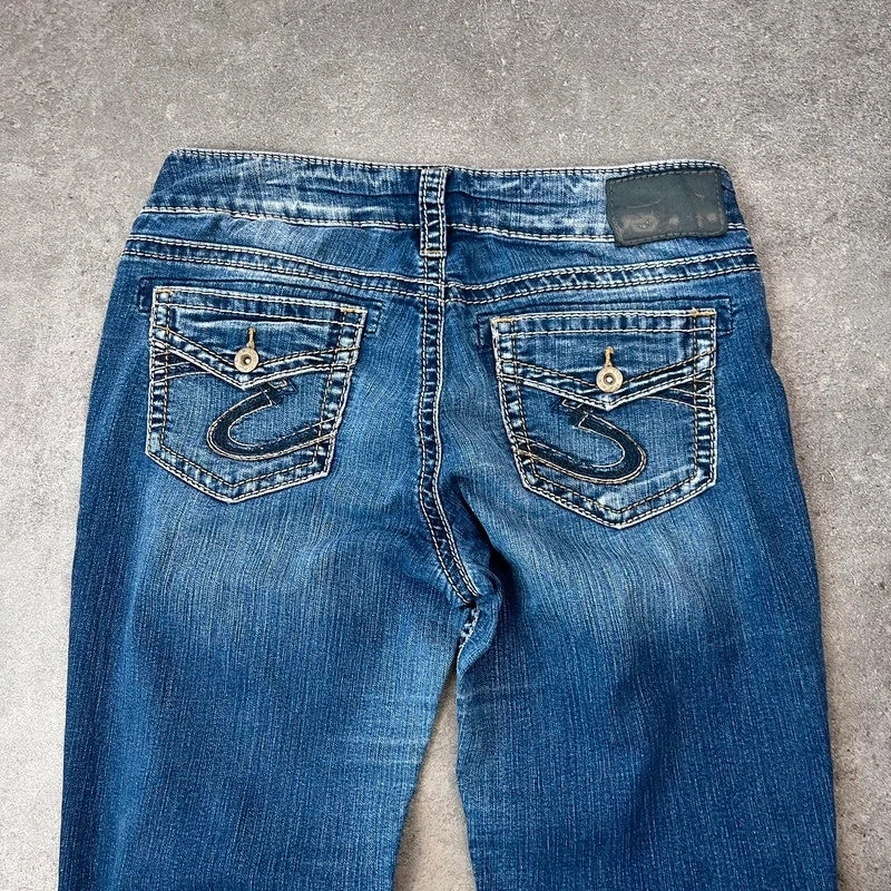 Vintage Silver Jeans Suki Damen Bootcut Gr. M Blau 2000s