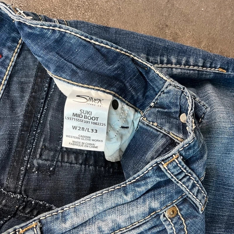 Vintage Silver Jeans Suki Damen Bootcut Gr. M Blau 2000s