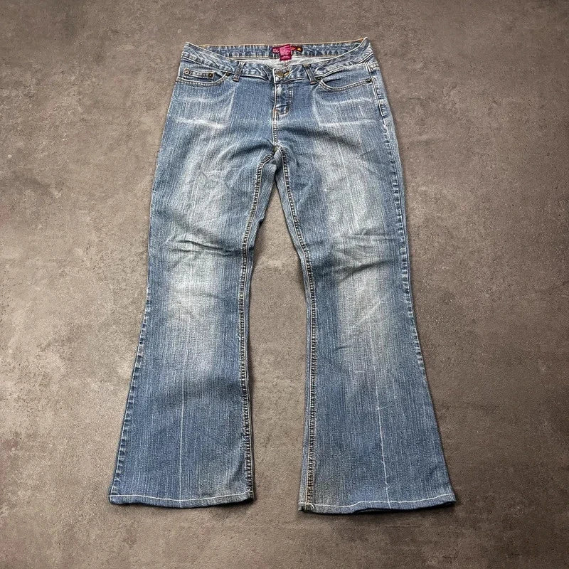 Vintage SO Jeans Damen US 9 Hellblau Flared Y2K