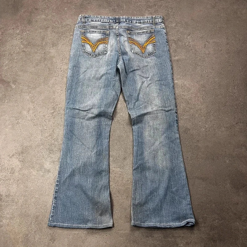 Vintage SO Jeans Damen US 9 Hellblau Flared Y2K – Ansicht 2