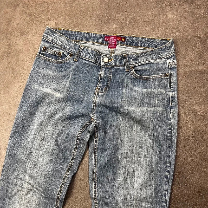 Vintage SO Jeans Damen US 9 Hellblau Flared Y2K – Ansicht 3