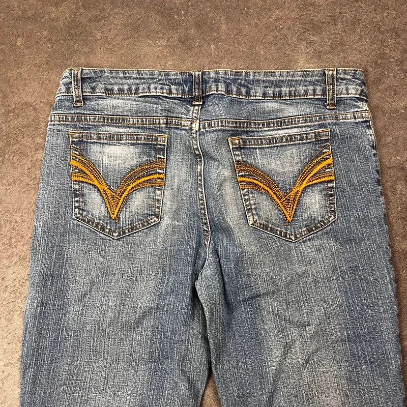 Vintage SO Jeans Damen US 9 Hellblau Flared Y2K – Ansicht 4