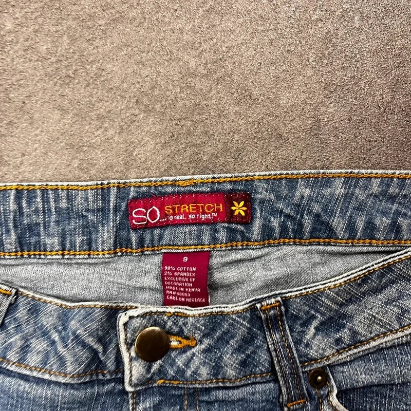 Vintage SO Jeans Damen US 9 Hellblau Flared Y2K – Ansicht 5