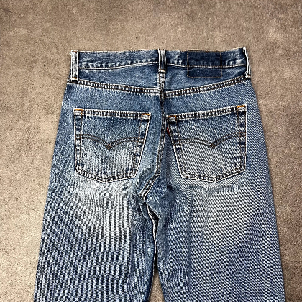 Vintage Levi's 501 Jeans Herren Straight W28 L30 Made in USA Hellblau 2000s