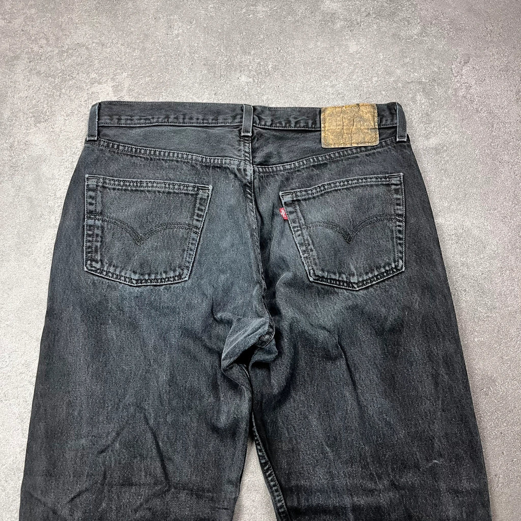 Vintage Levi's 501 Jeans Herren Straight W36 L32 Schwarz 2000s