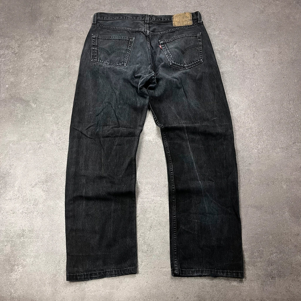 Vintage Levi's 501 Jeans Herren Straight W36 L32 Schwarz 2000s