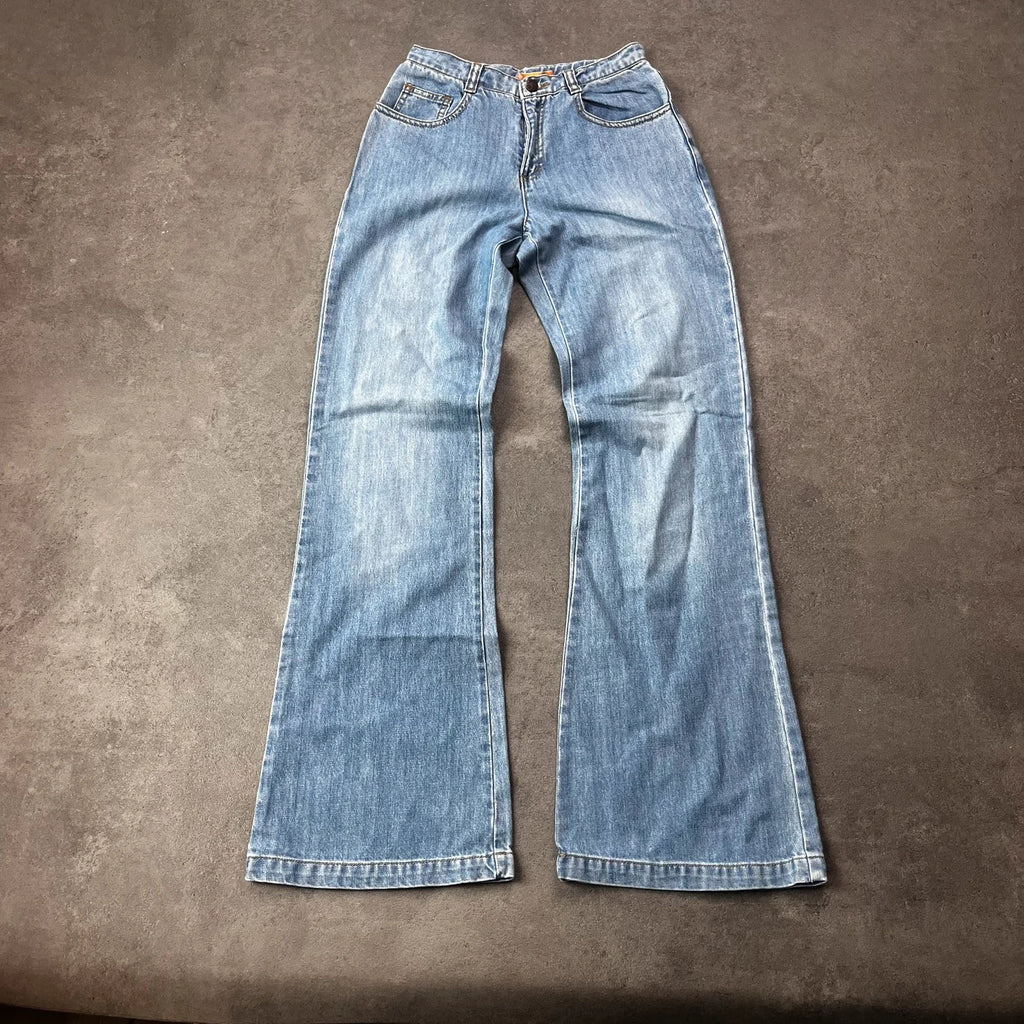 Vintage Y2K Flared Jeans Damen Gr. XXS Vorderansicht