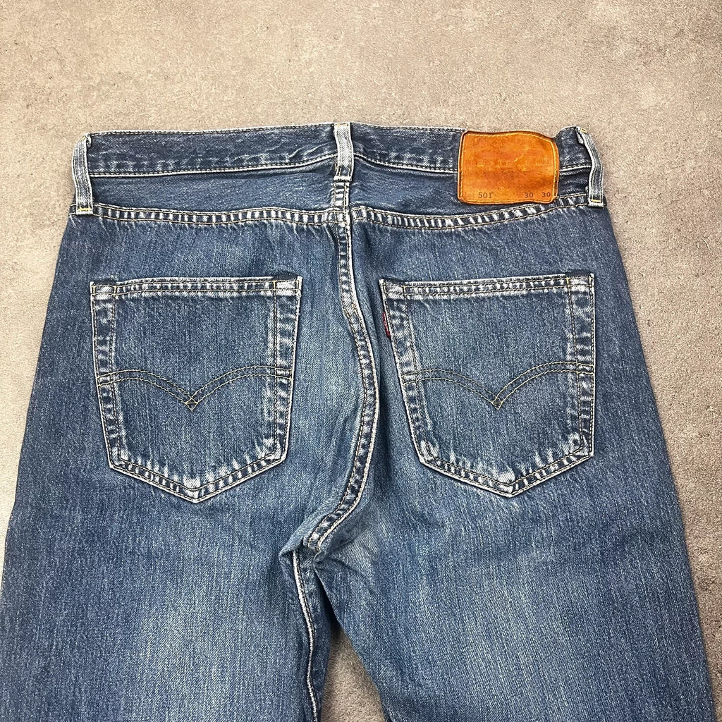 Vintage Levi's 501 Jeans Herren Straight W30 L30 Blau 2000s