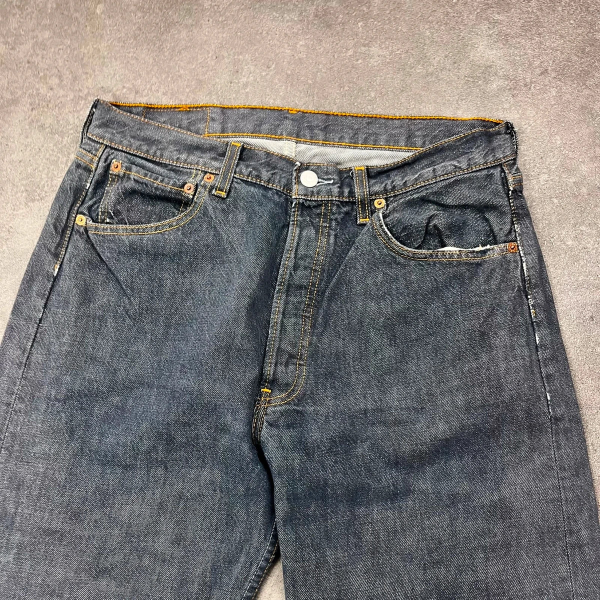 Vintage Levi's 501 Jeans Herren Straight W34 L32 Dunkelblau