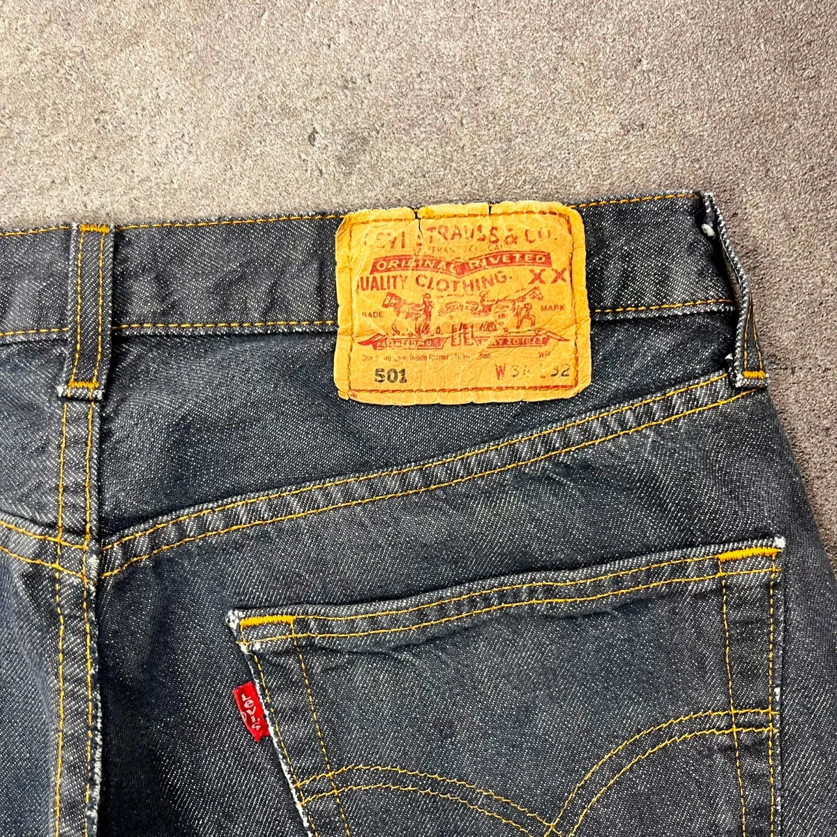 Vintage Levi's 501 Jeans Herren Straight W34 L32 Dunkelblau
