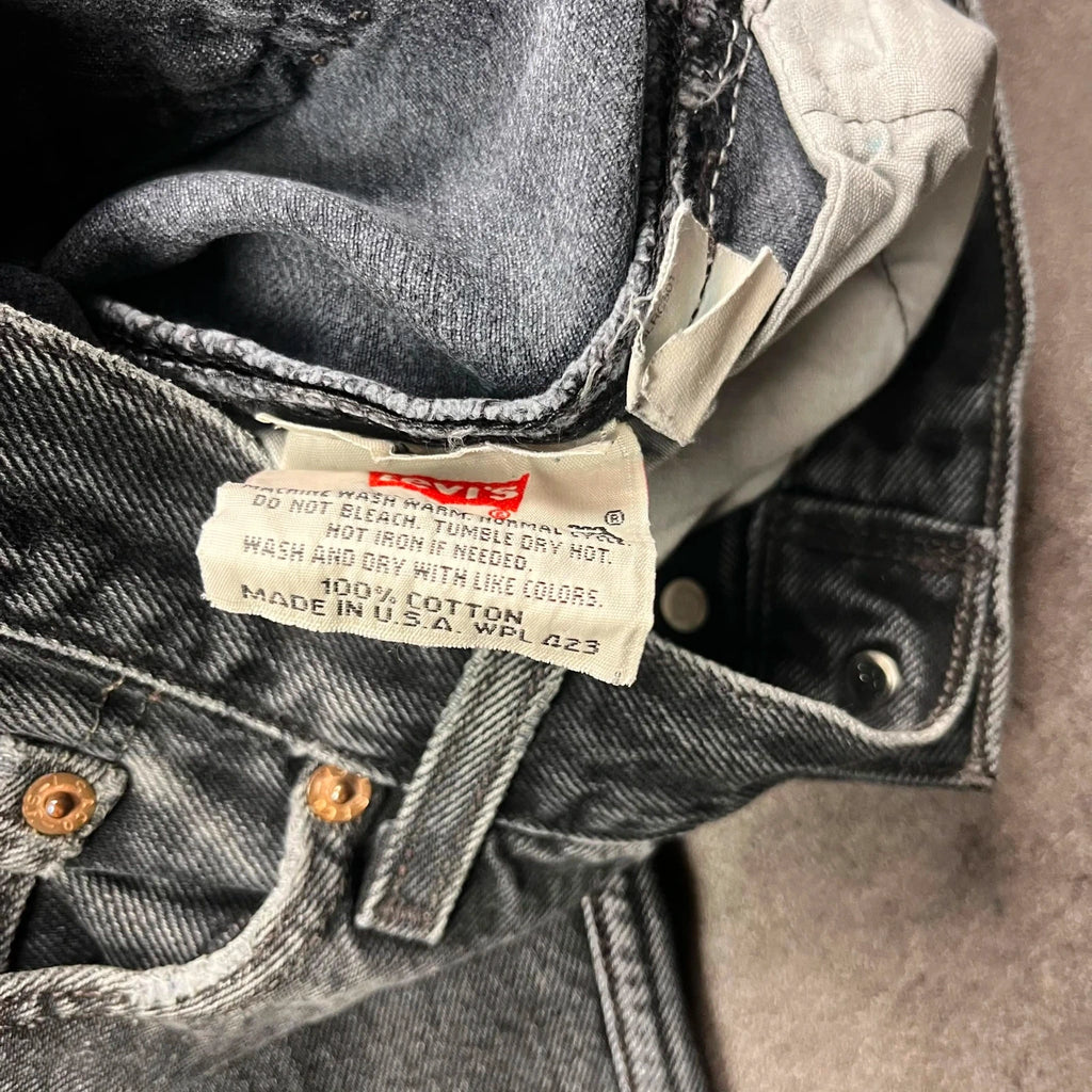Vintage Levi's 501 Jeans Herren Straight W34 L30 Made in USA Schwarz/Grau