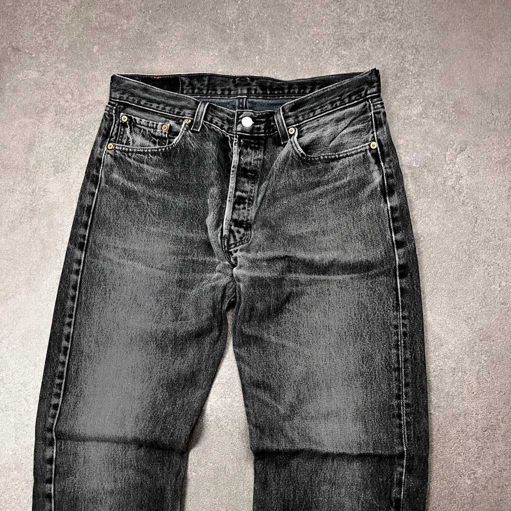 Vintage Levi's 501 Jeans Herren Straight W34 L30 Made in USA Schwarz/Grau