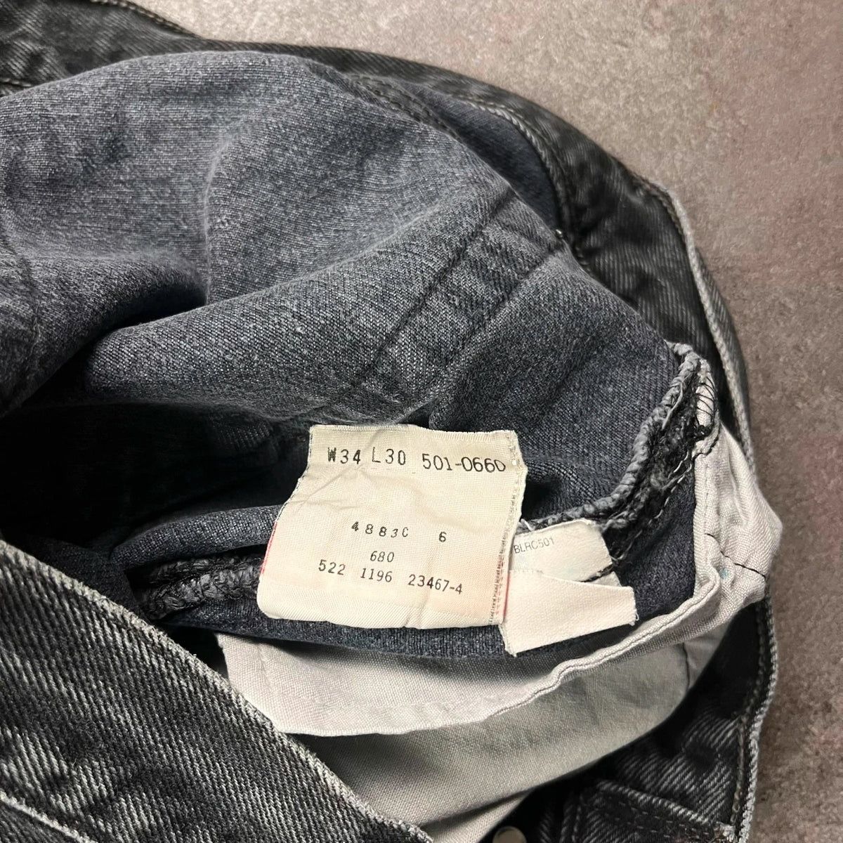 Vintage Levi's 501 Jeans Herren Straight W34 L30 Made in USA Schwarz/Grau