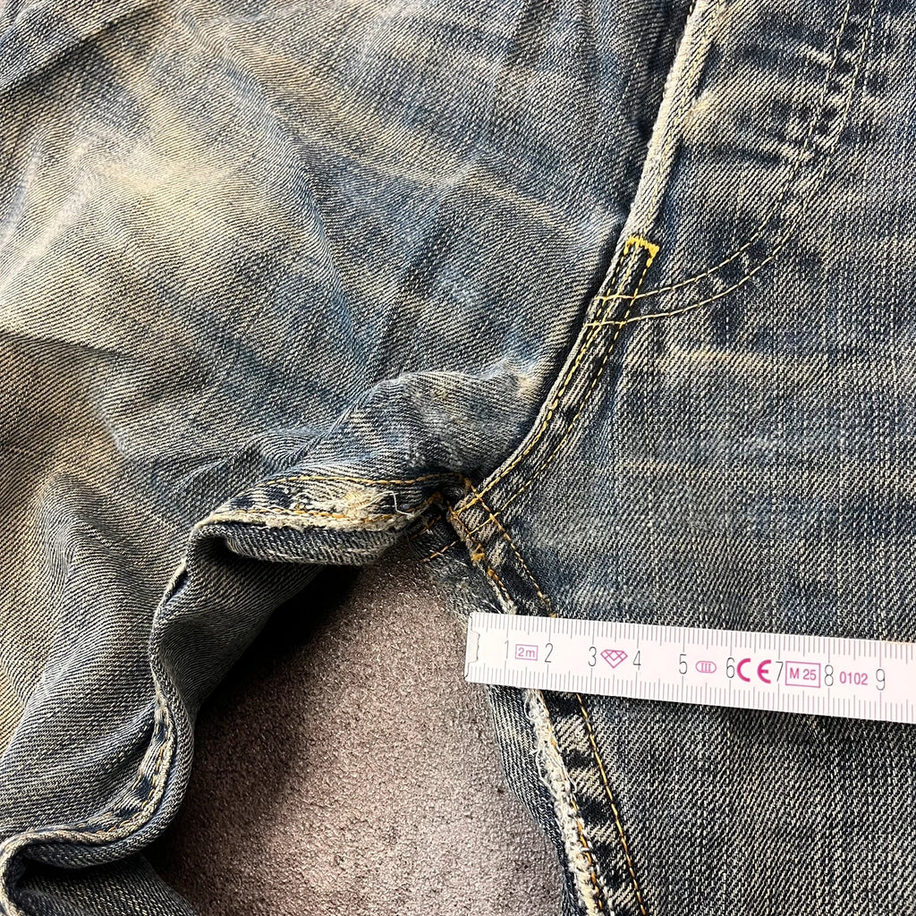 Vintage Levi's 512 Bootcut Jeans Herren W29 L32 Heavy Distressed Blau 2000s