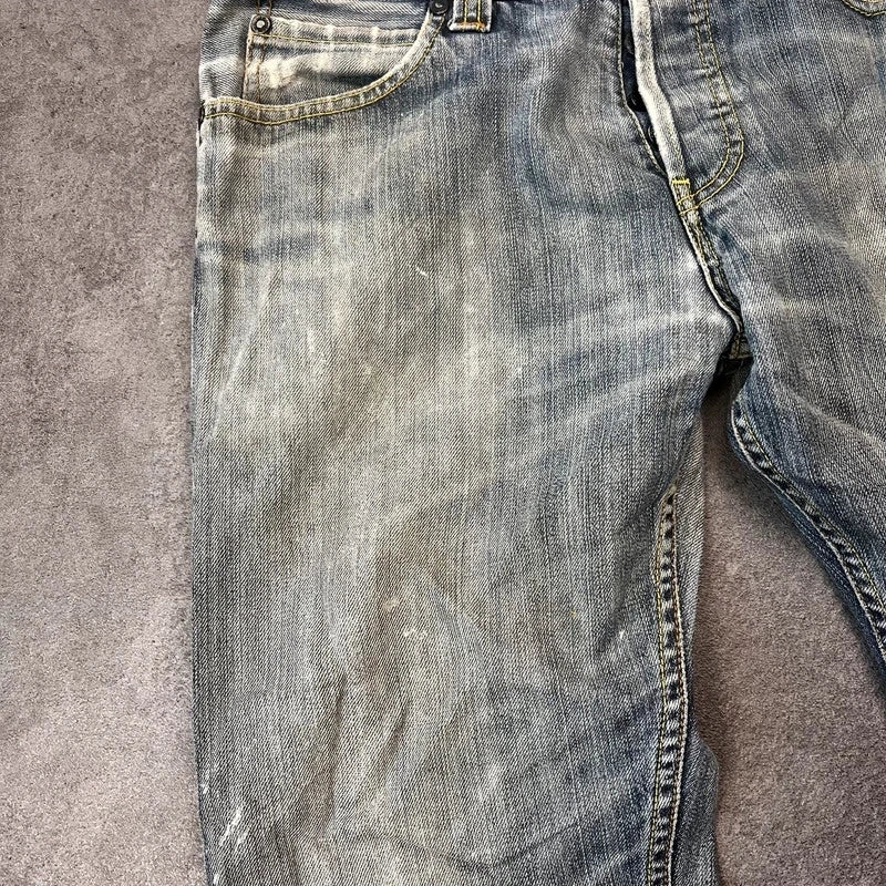 Vintage Levi's 512 Bootcut Jeans Herren W31 L32 Heavy Distressed Blau/Grau 2000s