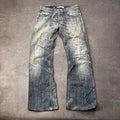 Vintage Levi's 512 Bootcut Jeans Herren W31 L32 Heavy Distressed Blau/Grau 2000s