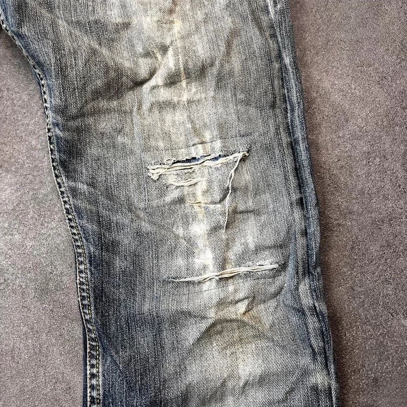 Vintage Levi's 512 Bootcut Jeans Herren W31 L32 Heavy Distressed Blau/Grau 2000s