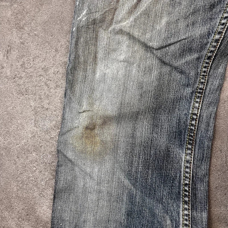 Vintage Levi's 512 Bootcut Jeans Herren W31 L32 Heavy Distressed Blau/Grau 2000s