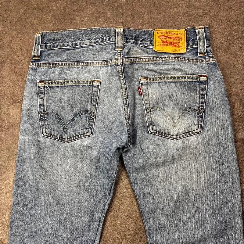 Vintage Levi's 512 Bootcut Jeans Herren W34 L32 Heavy Distressed Blau 2000s