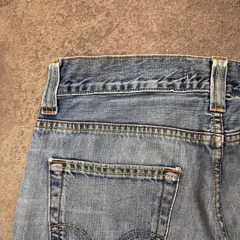 Vintage Levi's 512 Bootcut Jeans Herren W34 L32 Heavy Distressed Blau 2000s
