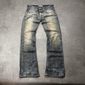 Vintage Levi's 512 Bootcut Jeans Herren W30 L32 Heavy Distressed Blau/Grau 2000s