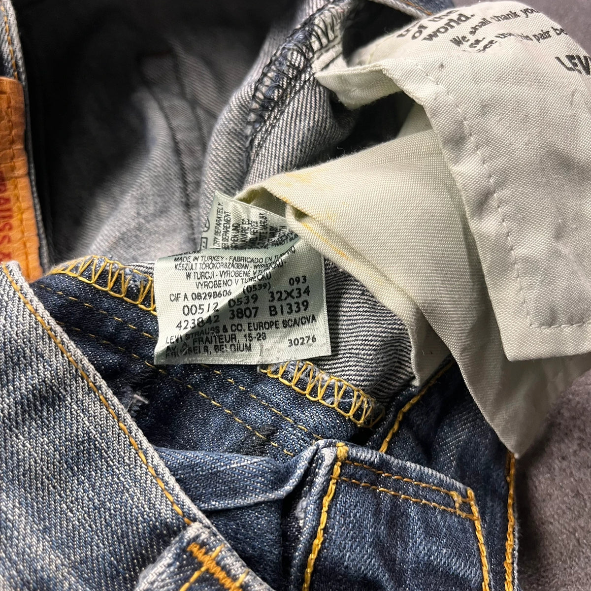 Vintage Levi's 512 Bootcut Jeans Herren W32 L32 Heavy Distressed Blau/Grau 2000s