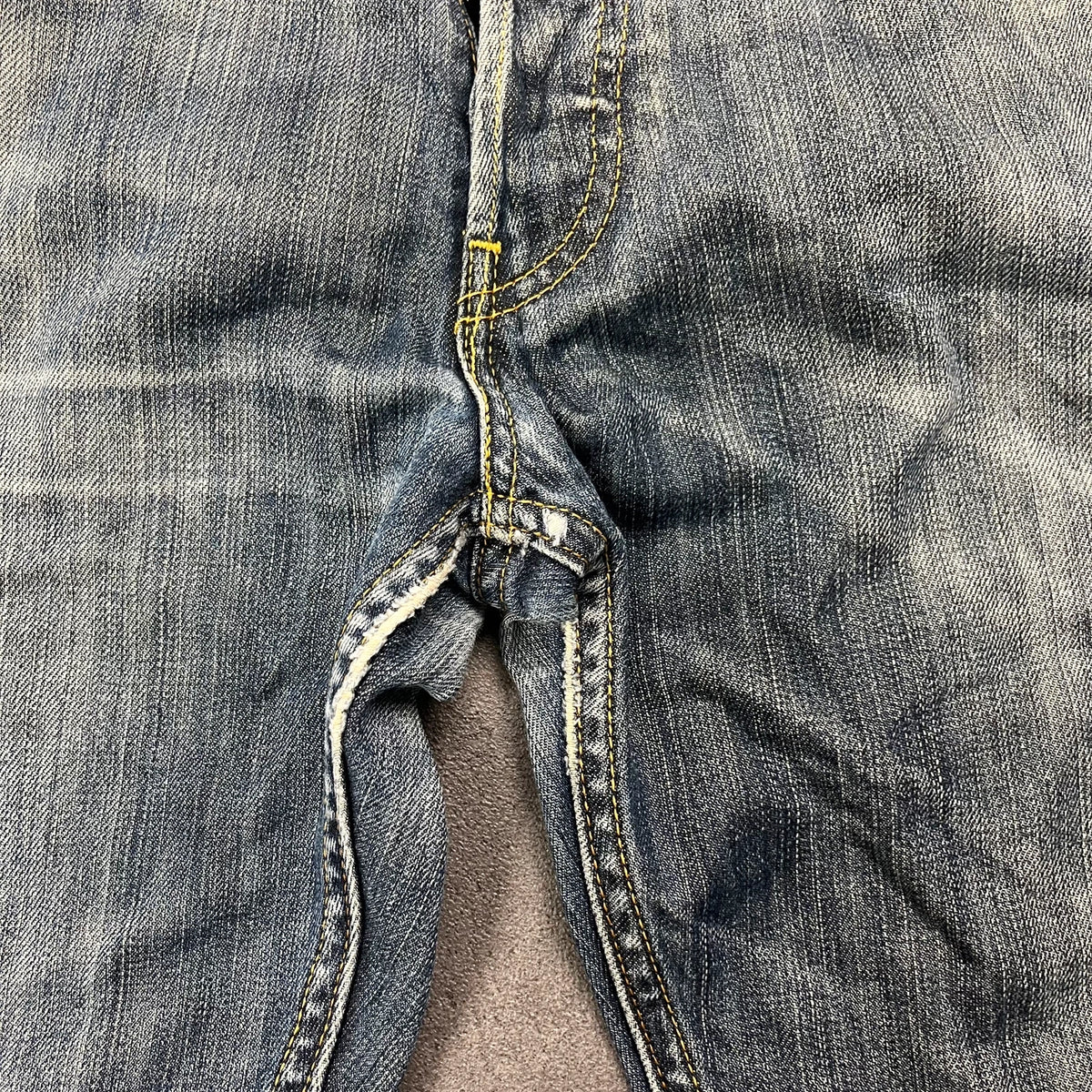 Vintage Levi's 512 Bootcut Jeans Herren W32 L32 Heavy Distressed Blau/Grau 2000s