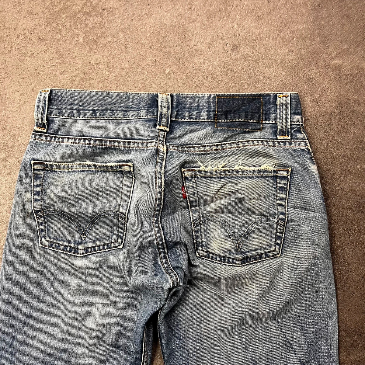 Vintage Levi's 512 Bootcut Jeans Herren W31 L36 Heavy Distressed Blau 2000s